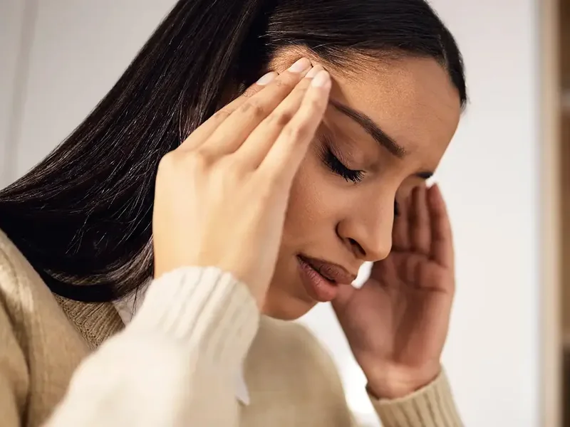 A licensed physical therapist performing a vestibular assessment in Reseda